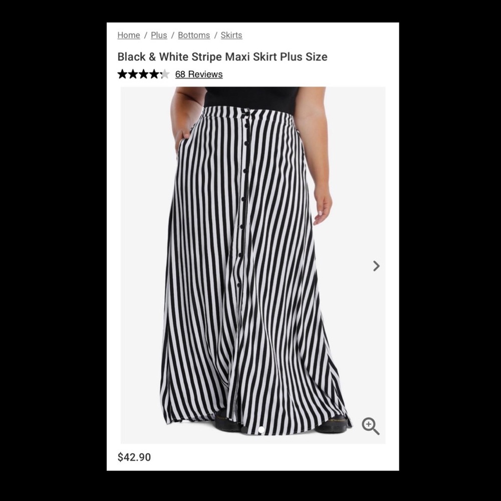 Hit Topic Striped Button Front Maxi Skirt